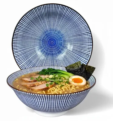 Ramen-Kom-Set 2er, Ø 20,5 cm, 1000 ml, Porzellan, Tokusa-Design