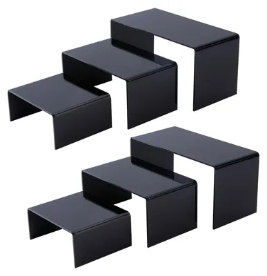 Acryl-Display-Ständer, 6 Stück, 3 Größen, schwarz