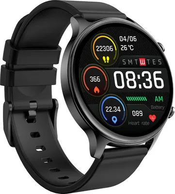 Image de Smart Watch étanche 1,28 pouces plein écran tactile télécommande musique cardiofréquencemètre rappel d'appel noir