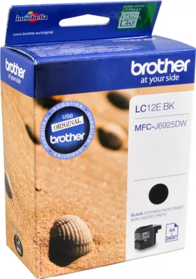 Produktbild von Brother LC12EBK, Schwarz, Tinte auf Pigmentbasis, 1 Stück(e), 2400 Seiten, Einzelpackung