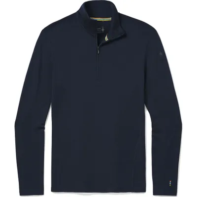 Image de Sous-vêtement technique Smartwool pour homme en Laine, 63,5 cm, fermeture éclair 1/4, bleu marine foncé, taille S