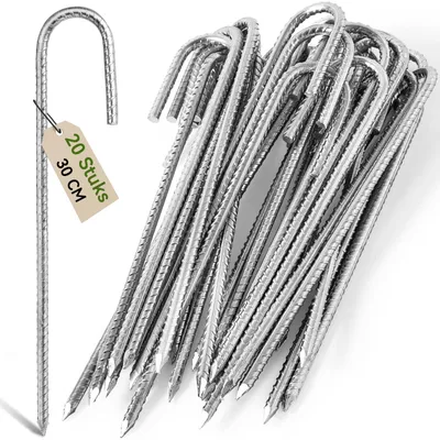 Image de Omgoods - Lot de 20 ancres robustes pour tente de trampoline, en acier galvanisé