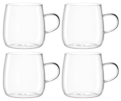 4er Set Theegläser aus Borosilikatglas, 570 ml, mikrowellengeeignet