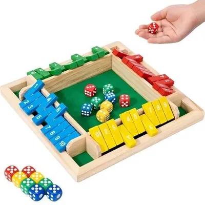 Zdjęcie produktu dla Gra shut the box drewniana strategiczna 1 4 osób