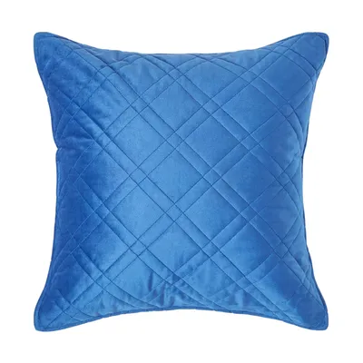 Immagine prodotto di HOMESCAPES Federa con motivo trapuntato a rombi blu, 45 x 45 cm