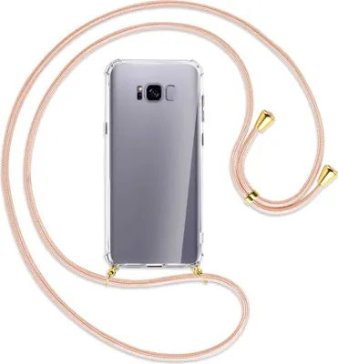 Produktbild von Handykette Backcover-Schutzhülle mit Band (Metall goldfarben) für Samsung Galaxy S8 Plus - rose peach