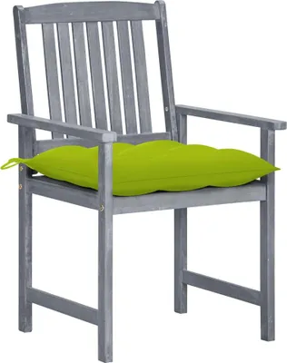 Produktbild von vidaXL Gartenstühle mit Kissen 4 Stk. Grau Massivholz Akazie