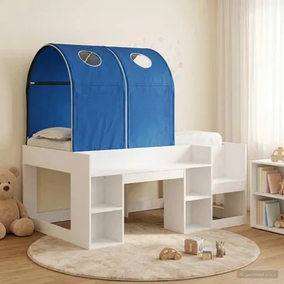Produktbild von Möbel Bett mit Tunnel 4 pcs Weiß und Blau HolzwerkstoffGartensofas - Gartensofas c4985
