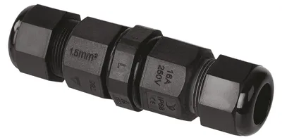 Produktbild von EMOS Wasserdichter Verbindungsstecker zum Anschluss von 2 dreiadrigen Drähten / Verbindungsstecker / Kabelverbindung IP65