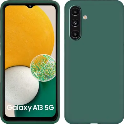 Produktbild von Galaxy A13 5G Hülle, Flüssig Silikon Weich Gummi Schutzhülle für Samsung Galaxy A13 5G Nachtgrün