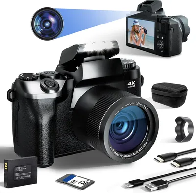 Produktbild von Digitalkamera 4K Ultra HD, Fotografie mit integriertem Selbstportrait-Kamera