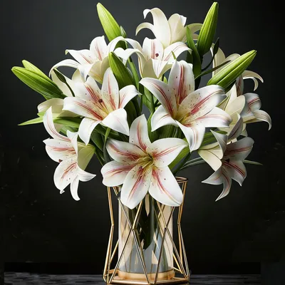 Immagine prodotto di Omgoods - Set di 6 fiori artificiali di giglio per la decorazione