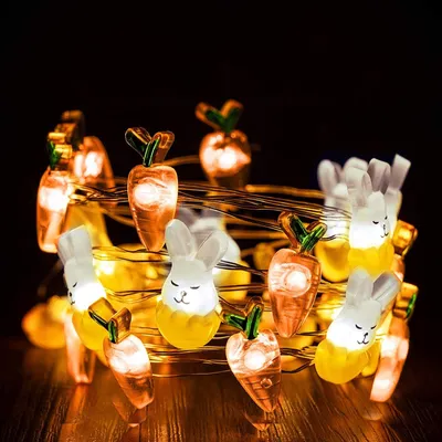 Hasen-Lichterkette 30 LED warmweiß, 3m, batteriebetrieben