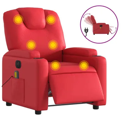 Obrázok produktu pre vidaXL Masážne kreslo Electric Red Imitácia kože