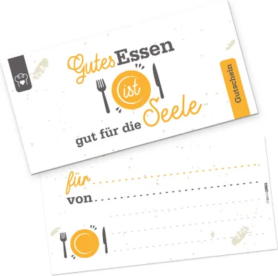 Produktbild von itenga Geschenkgutschein Gutes Essen (Motiv 7), Postkarte zum Ausfüllen