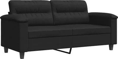Produktbild von vidaXL 2-Sitzer-Sofa Schwarz 140 cm Mikrofasergewebe