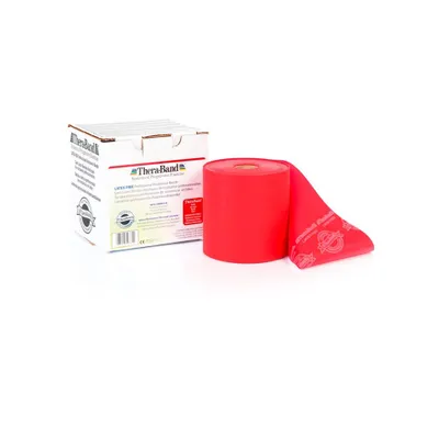 Produktbild von TheraBand Latexfreies Übungsband 22,85 m – Professionelles Fitness- & Therapieband für Krafttraining und Rehabilitation mittel stark/rot