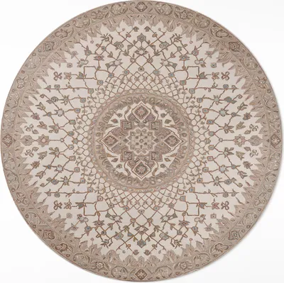 Produktbild von Vintage-Mandala-Ornament im alten Stil – Vinyl Küchenteppich – fi 50cm – Rutschfest, pflegeleicht & langlebig