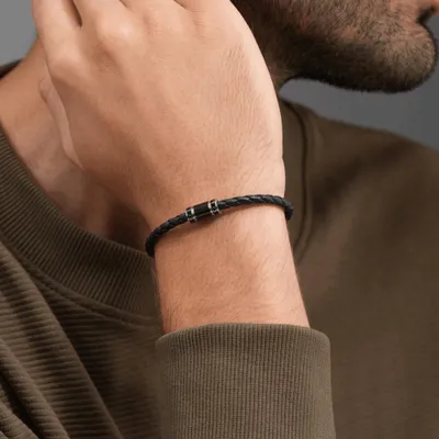 Produktbild von CARBON-Blaues Lederarmband: 190 mm PEAGB0079402