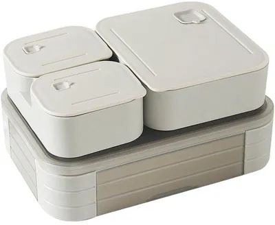 Produktbild von Unyqoos® Brotdose 1100 ml – auslaufsichere Lunchbox mit 3 Fächern, Silikondichtung & Verriegelungsclips, BPA‑frei, mikrowellen- und spülmaschinengeeignet (Deckel nicht mikrowellenfest), für Kinder & Erwachsene