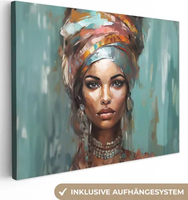 Obrázek produktu pro OneMillionCanvasses® - Obraz na plátně - Žena - Umění - Šperky - Portrét, nástěnná malba, nástěnné dekorace obrazy obývací pokoj, 80x60cm