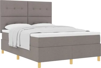 Zdjęcie produktu dla Łóżko sprężynowe Z zagłówkiem Ciemnoszary 160 x 200 cm tkanina
