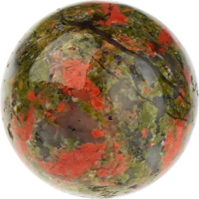 Produktbild von NKlaus Natürlicher Epidot-Feldspat Unakit Kugelform ca. 30mm Heilwirkung Edelstein 14900