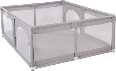 Image de Parc pour bébé Parc avec 2 portes filet respirant et fermeture éclair pour jeunes enfants 180*150*62cm