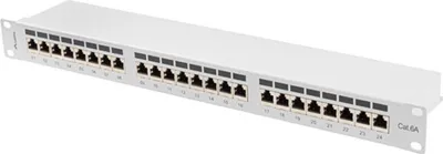 Immagine prodotto di Lanberg Patchpanel 24-Port 1U 19" Cat. 6A FTP geschirmt grau