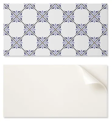 Image de Plaque en vinyle adhésive, imprimée, dimensions 120 x 60 cm, motif floral