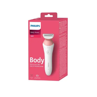 Immagine prodotto di Philips Lady Shaver Series 6000 BRL146/20 Senza fili per rasatura a secco e bagnata, rasoio a lamina, 1 testina/testine, rosa, bianco, batteria ricaricabile, nichel-metallo idruro (NiMH), 10 ore