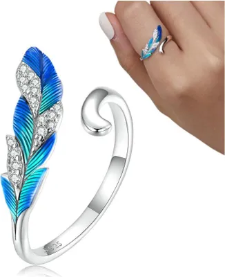 Immagine prodotto di Anello in argento con piuma in zirconia, argento 925