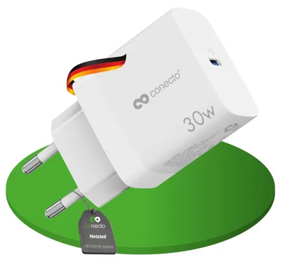 Productafbeelding van USB-C oplader, netadapter, snellader, lader, 30W PD, wit