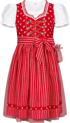 Produktbild von Kinderdirndl 3-teilig Larissa in Rot von Nübler Größe 164