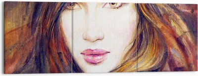 Produktbild von Bild auf Leinwand - Leinwandbild - Frau Gesicht Lippen - 150x50cm - Wand Bild - Wanddeko - Leinwanddruck - Bilder - Kunstdruck - Wanddekoration - Leinwand bilder - Wandkunst - CA150x50-3986