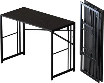 Immagine prodotto di Scrivania pieghevole in metallo, colore nero, dimensioni 103 x 50 x 75 cm, pronta per l'uso