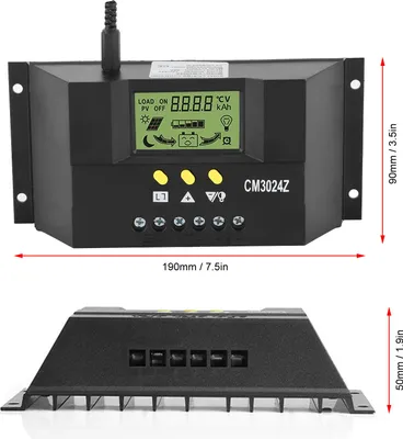 Zdjęcie produktu dla Regulator ładowania słonecznego 12 V 24 V 30 A Regulator PWM Wyświetlacz LCD do użytku domowego, przemysłowego i komercyjnego
