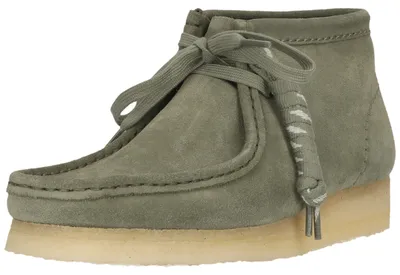 Produktbild von Clarks Originals Schnürschuhe Wallabee Boot. Khaki/Green Sde mit ikonischer Sohle 5300 Khaki/Green Sde 39