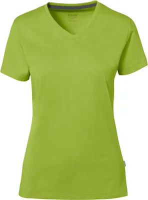 Produktbild von HAKRO Hakro Damen V-Shirt Baumwolle Tec #169 Gr. 3XL kiwi