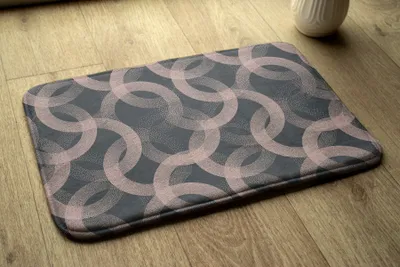 Produktbild von Badteppich Saugfähige - Badezimmer Teppich - Rutschfester Badvorleger Badematte - 90x60 cm - Kreise Abstrakt