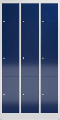 Produktbild von Schließfachschrank Fächerschrank 9 Fächer Spind 180x90x50cm lichtgrau/enzianblau X-520331