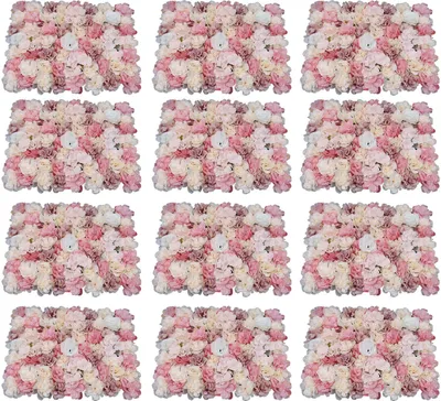 Zdjęcie produktu dla Sztuczna ściana kwiatowa 12 sztuk ściana kwiatowa DIY dekoracja tła ogrodu 40 * 60 CM sztuczna ściana różana