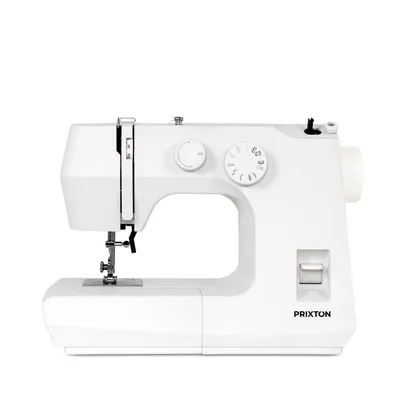 Produktbild von PRIXTON Nähmaschine P145, geeignet für Jeans, 4-Stufen-Knopflochfunktion, einstellbare Stichlänge, LED-Beleuchtung, Motor 50W und Metallgehäuse