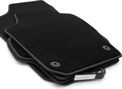 Image de Tapis de sol Seat Ibiza 6J 6P (2008-2017) Tapis en velours qualité d'origine surpiqûres blanches 4 pièces