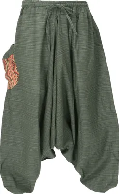 Produktbild von Yogahose, Pluderhose, Pumphose, Aladinhose, Wohlfühhose - Olivgrün, Herren, Baumwolle, Hosen