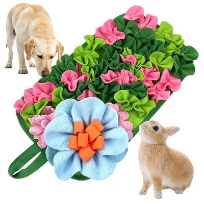 Produktbild von Schnüffelmatte Schnüffelteppich Hundespielzeug - 45 x 25 cm - Rutschfest - Waschbar - Blumenmuster