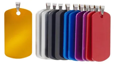 Immagine prodotto di Etichette adesive in alluminio, bianche, da personalizzare, confezione da 50 pezzi, dimensioni 46x25 mm, assortimento di colori