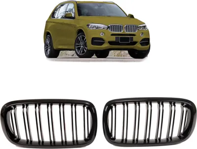 Immagine prodotto di Griglia anteriore compatibile con BMW X5 F15 / X6 F16 2013-2017, a doppia barra, nero lucido