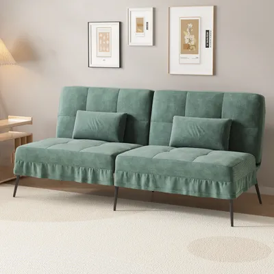 Produktbild von COMHOMA Sofa Schlafsofa mit Schlaffunktion, Klappsofa, Bettcouch, ecksofa, Couch Gästebett, 3-Sitzer Sofa, mit verstellbare Rückenlehne aus Cordstoff