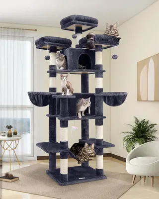 Productafbeelding van Kattenkrabpaal XXL - Krabmeubel - Kattenboom - Krabpaal - Speelmeubel - Extra Hoog 204 cm